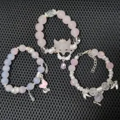 ガラスビーズブレスレット 3点セット - メルカリ