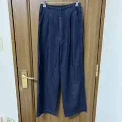 Spring&Style ダークブルー ワイドパンツ