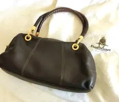 Paul Stuart 本革 ハンドバッグ　2way 編み込みハンドル 保管袋