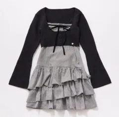 OLIVE des OLIVE フリルティアードワンピースとカーデのセット