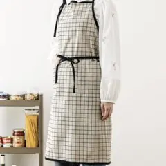 3coins KITINTOチェック柄パイピングエプロン