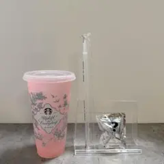 ピンク☆スターバックス　カラーチェンジングリユーザブルコールドカップ＆キャップ