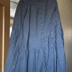 青　ギンガムチェック　スカート　サマンサモスモス　Samansa Mos2