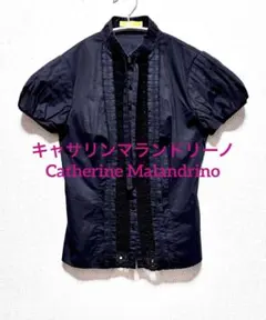 キャサリンマランドリーノ ブラウス パフスリーブ ブラック 黒 レース Mサイズのサムネイル