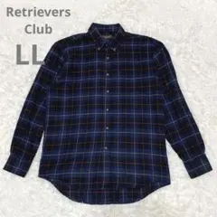 Retrievers Club ネイビー チェック柄　 LL ライトネルシャツ
