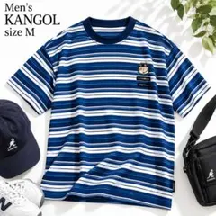 【美品】KANGOL カンゴール　ボーダー 半袖 Tシャツ M 青 白