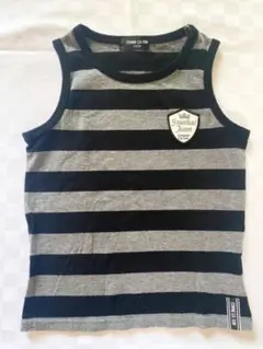 【美品】コムサ イズム　100㎝　タンクトップ　黒グレーボーダー