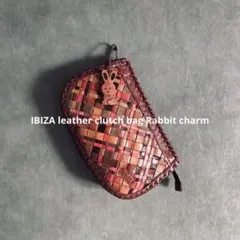 IBIZA イビザ　クラッチバッグ　レザー　職人仕立て　ヴィンテージバッグ　古着