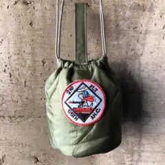 【HB1097】ショルダーミリタリー　ライナーリメイクペイシェントバッグ　巾着