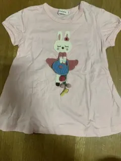 kp ニットプランナー　ウサギ刺繍のピンクTシャツのサムネイル