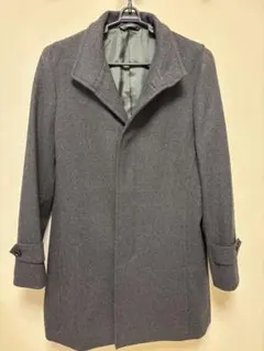 グレー チェスターコート ウール混合