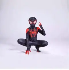 140 ハロウィン コスチューム 仮装 衣装コスプレ スパイダーマン 黒ブラック