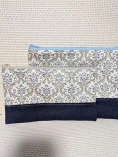 フラットポーチ　2個セット　ハンドメイド