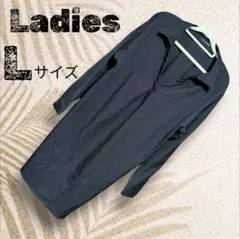 【人気】レディースブラック Lサイズロング シャツ