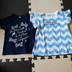 フレンチスリーブとネイビーTシャツ　セット　90