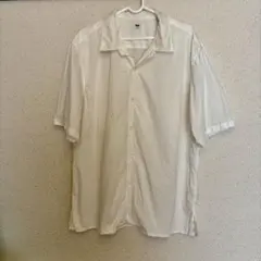 【XL】【美品】UNIQLO ユニクロ 襟付き半袖シャツ ホワイト