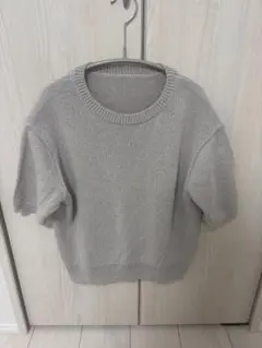 グレージュ半袖ニットのサムネイル