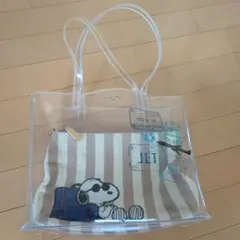 サマンサタバサ　スヌーピー付き透明トートバッグ