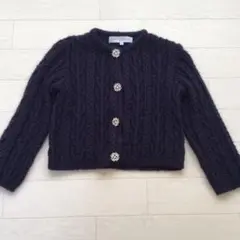 タルティエーヌエショコラ　カーディガン100cm ニットカーディガン　ネイビー