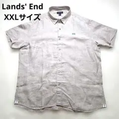 Lands' End ランズエンド リネン100% 半袖シャツ ベージュ 麻のサムネイル