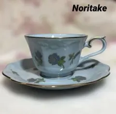 未使用　ノリタケ ブルーローズ 水色 カップ＆ソーサー 昭和レトロ 金彩