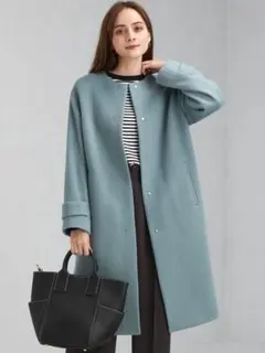 グリーンレーベルリラクシング　ショートビーバー ノーカラー コート