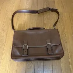 COACH ブラウンレザー ショルダーバッグ