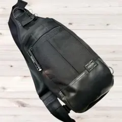 極美　PORTER ポーター HEAT ヒート スリングバッグ ボディバッグ 黒