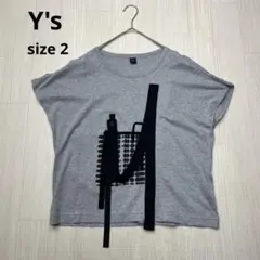 ■ ワイズ　Y's ヨウジヤマモト　フロントデザインカットソー　Tシャツ 2のサムネイル