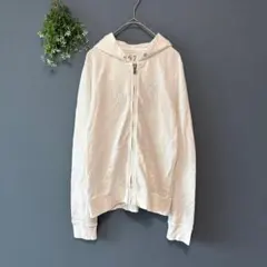 ポロジーンズ［L］上品カジュアル◎薄手◎ワンポイントロゴ刺繍◎コットン混パーカー