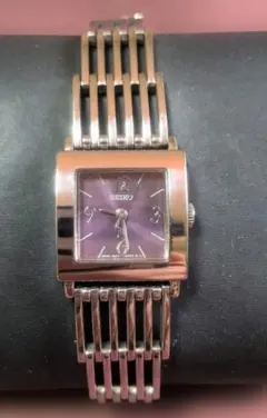 SEIKO レディース クォーツ 腕時計 パープル文字盤　稼働品