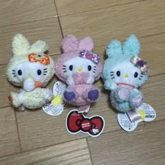 平成女児 希少 レア レトロ ハローキティ バニーぬいぐるみ 3個セット