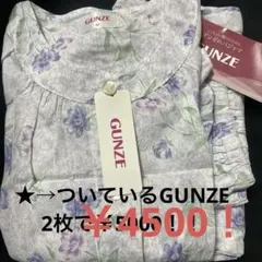 GUNZE★夏用パジャマ 綿100% 長袖長パンツMサイズ パープル　新品