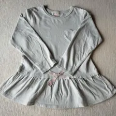 petit mainプティマイン　ミント　長袖カットソー チュニック風