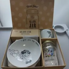 ミッキー＆ミニー 食器セット ガラスジャー入り