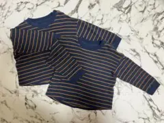 2枚セット 90サイズ UNIQLO ボーダー 長袖 Tシャツ 厚め 冬 春先秋