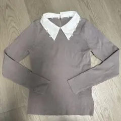 natural beauty basic薄紫ニット 長袖