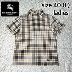 【極美品】BURBERRY LONDON タートルネック半袖シャツ Lサイズ