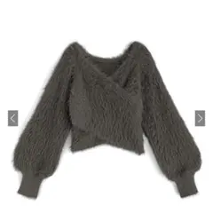 GRL kz448 フェザーニットカシュクールトップス