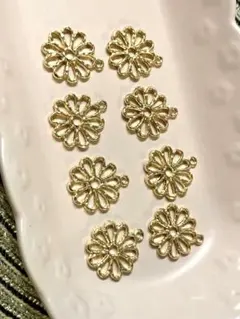 お花＊金属チャーム*2種セット*ハンドメイドパーツ
