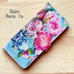 新品■OPPO Reno7A オッポ　リノ5A　手帳型　花柄（ブーケ）
