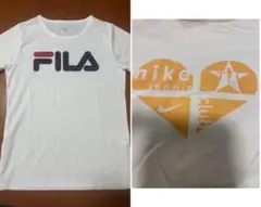 Mサイズ FILA＆Nike テニスウェア 2枚セット DRI-FIT 半袖 白
