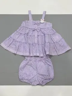 メゾピアノ ギンガムチェック セットアップ 80cm