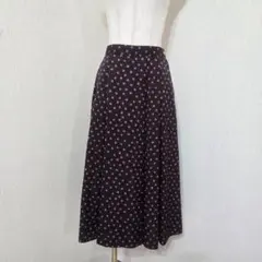 キャシャレル　ロングスカート　花柄　フレア　シルクタッチ（2）のサムネイル