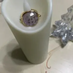 紫色ストーン ゴールドリング 調整可能