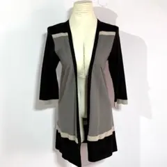 GEORGES RECH 100%ウール ニットカーディガン【38】グレー系 黒