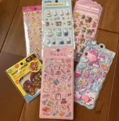 きゅるるんシール、おしりシールぷくぷくシール、ストーンシール、フレークステッカー