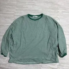 AMERICAN HOLIC 緑と白のストライプ Tシャツ M