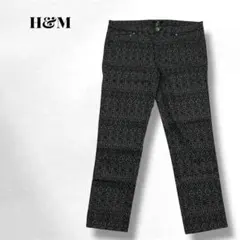 【H&M】✨️ボトムス/レディース/幾何学模様/細身/カジュアル/個性的/派手のサムネイル