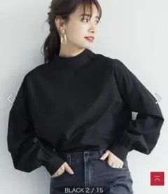 【着用3回程度美品】※試し出品　スタンドカラーバルーンスリーブブラウス　coca